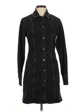 Abercrombie & Fitch Women's Black Button-Front Denim Shirt Dress